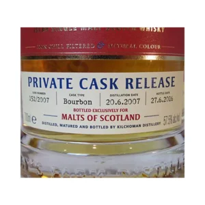 Kilchoman Private Cask Release 9 Years Old 2007