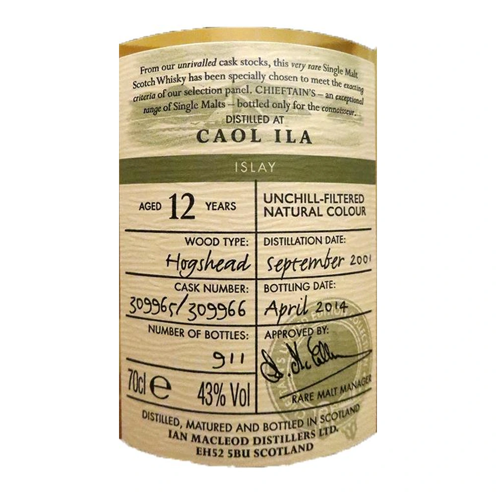 Caol Ila 12 Years Old 2001 Cask #309965 + 309966 (Ian Macleod)