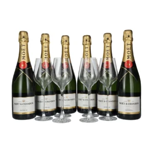 Moët & Chandon Champagne Impérial Brut 12,5% Vol. 6x0,75l in gift box with 6 glasses